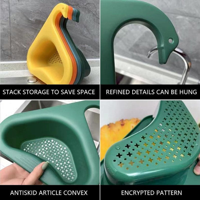 🔥HOT SALE NOW 49% OFF 🎁  -  Kitchen Sink Drain Basket Swan Drain Rack